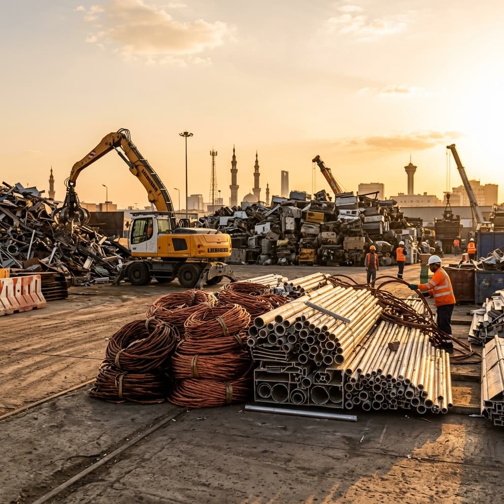 Scrap metal recycling yard in Riyadh