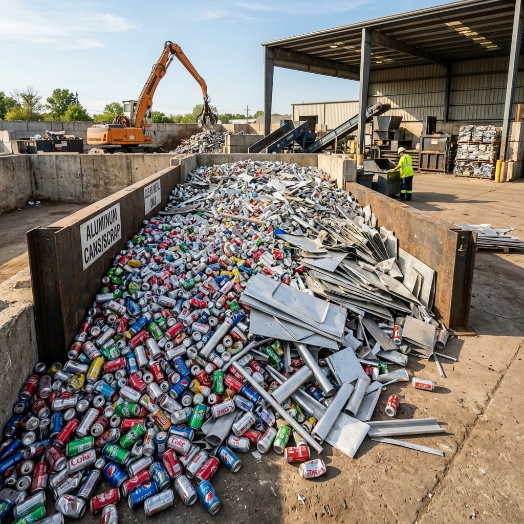 Assorted scrap metal sorting